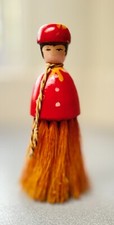 Vintage Hand Painted Wooden Clothes Brush