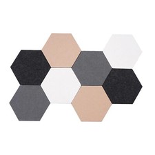 8PCS HEXAGON FELT CORK BOARD TILES SELF ADHESIVE BULLETIN BOARD PIN BOARD FOR WA