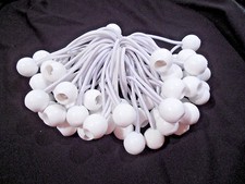 BALL BUNGEE CORD 100 PC. 6" INCH WHITE TIE DOWN STRAP CANOPY ACCESSORY BUNGIE