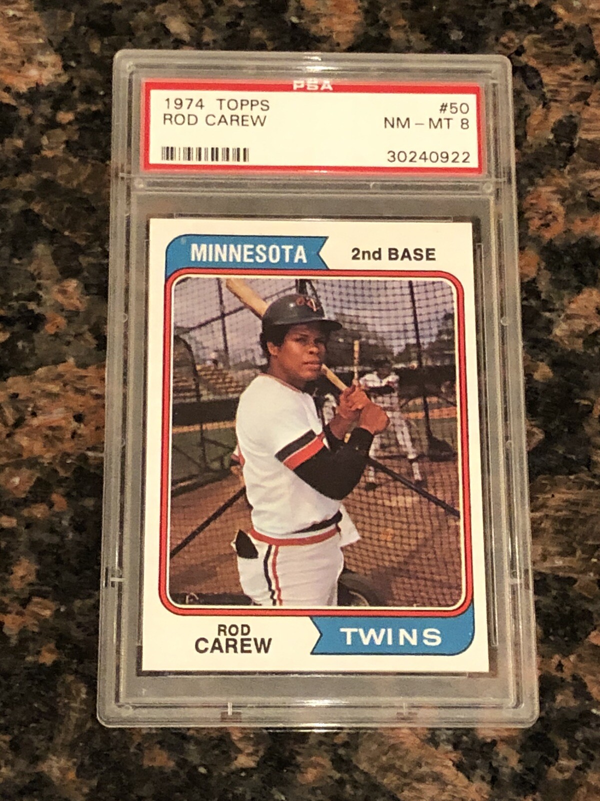 1974 Topps Rod Carew Minnesota Twins #50 Baseball Card PSA 8