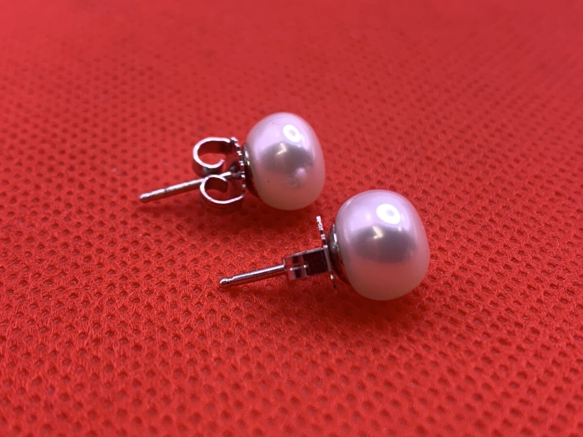 STERLING SILVER FAUX PEARL STUD EARRINGS (EB1016833) eBay