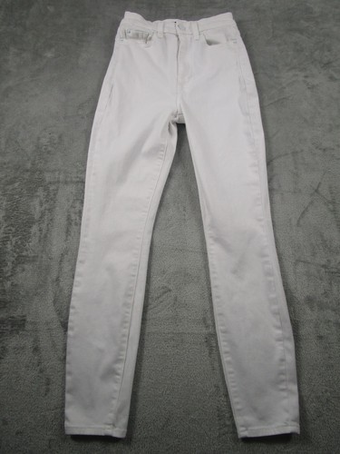 7 For All Man Kind Jeans Womens 23 White Denim High Rise Skinny Aubrey