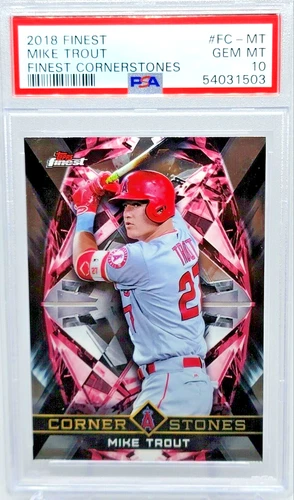 2018 FINEST #FC-MT MIKE TROUT FINEST CORNERSTONES PSA 10