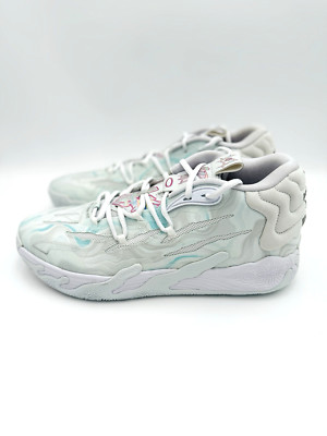 Puma LaMelo MB.03 White Iridescent Basketball Sneakers 379904-01 Men's Size 16