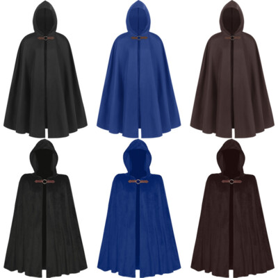 Mittelalterliche Umhang Krieger mit Kapuze Cloak Mantel Halloween Kostüm Cosplay