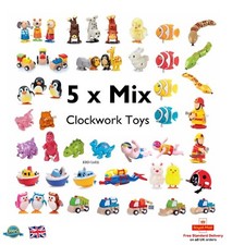 5 Mix CLOCKWORK TOYS Animal Car Gift Party Bag Filler Kids Pocket Money Wind Toy