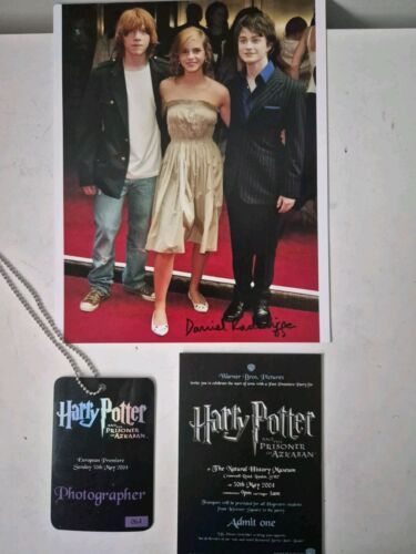 Harry Potter & The Prisoner Of Azkaban Daniel Radcliffe Autograph, Premiere Pass - Picture 2 of 16