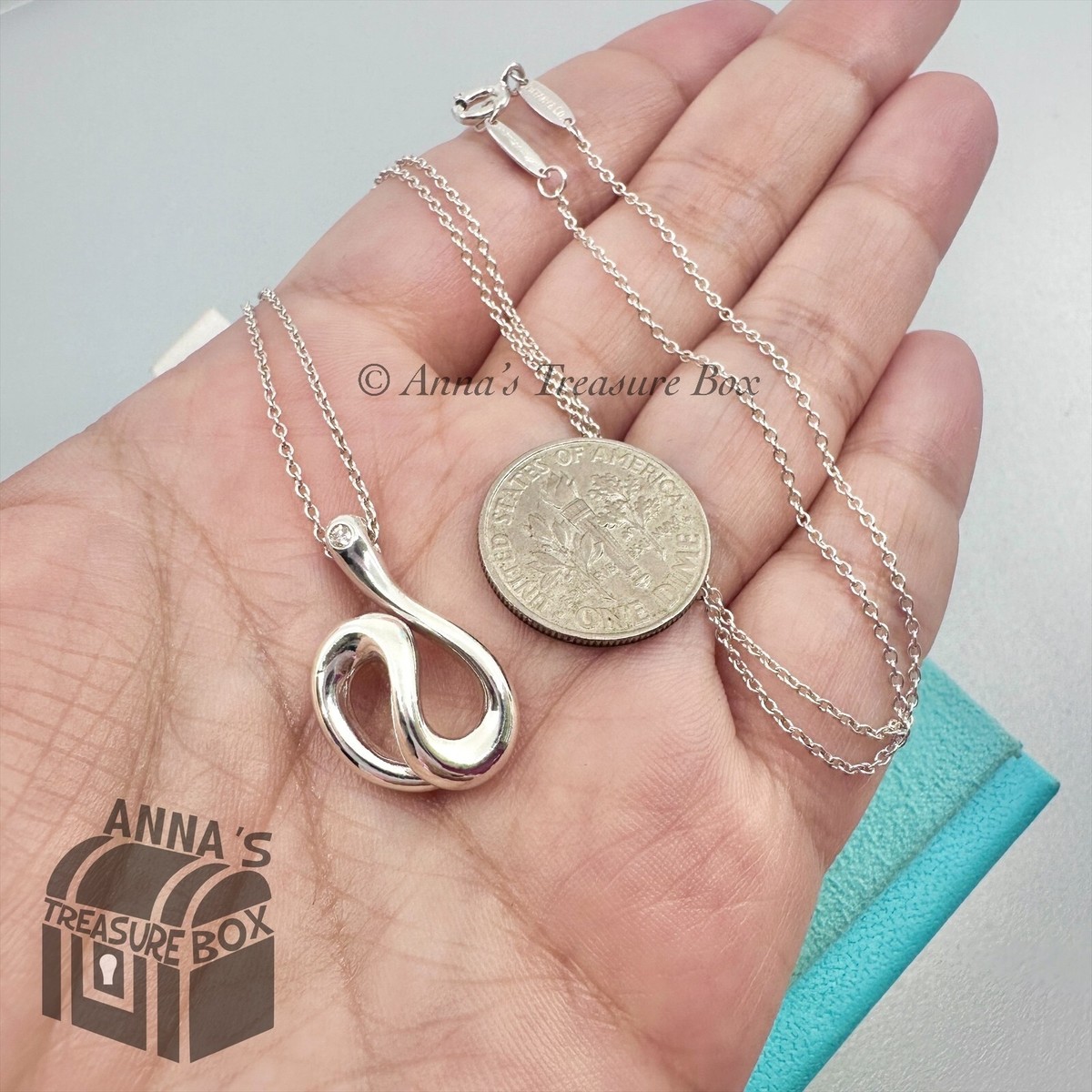 Tiffany & Co. 925 Silver Elsa Peretti Diamond Snake 18
