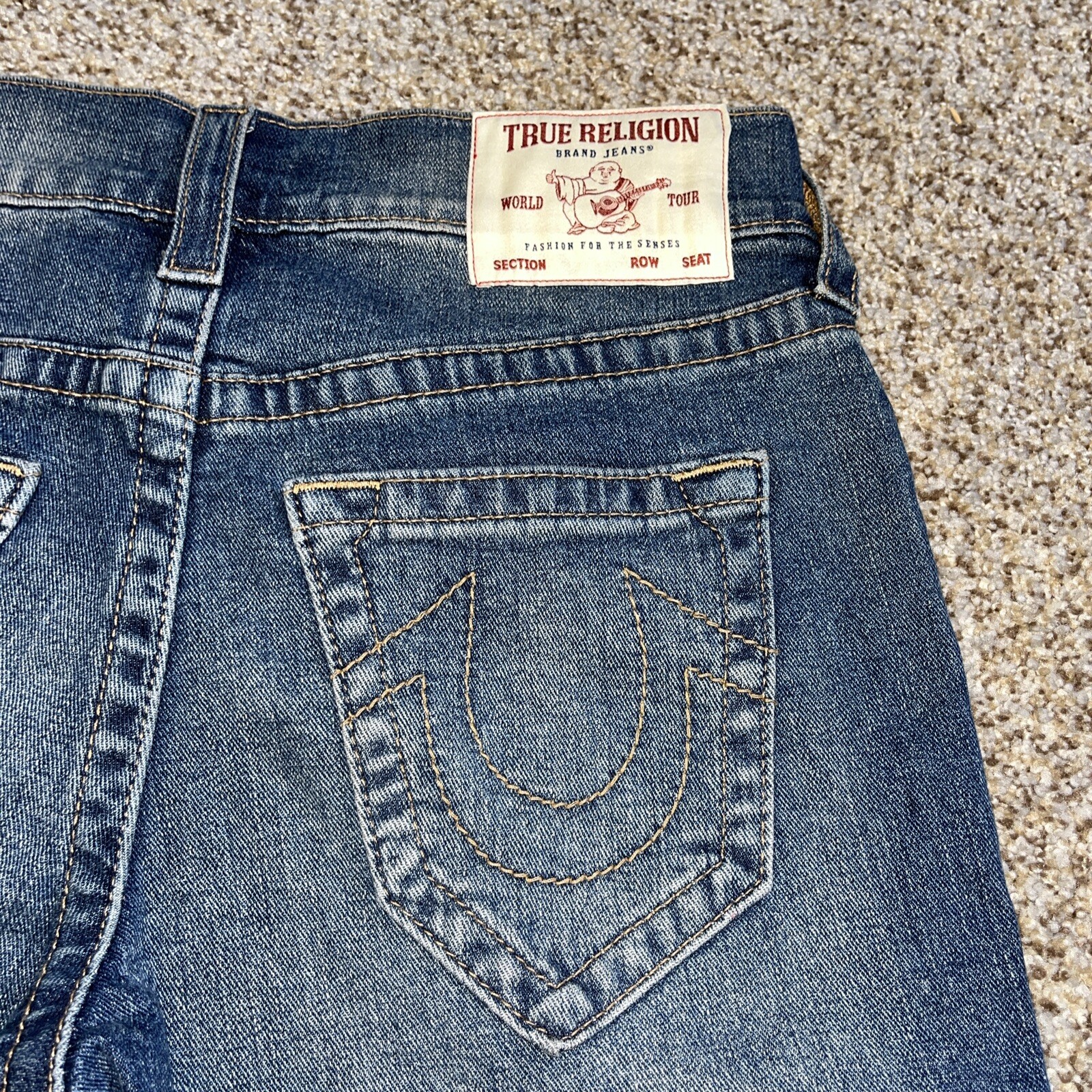 True Religion Rocco Relaxed Skinny Jean Shorts Blue Medium Drizzle NWT Size 28 - View 13