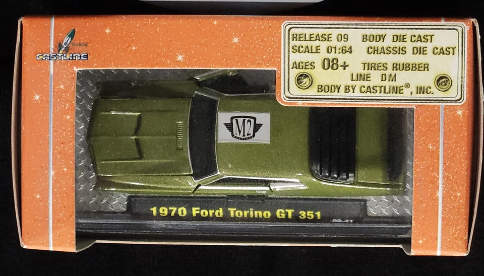 M2 Machines 70 1970 Ford Torino GT 351 Detroit Muscle Car Collectible 09-41 Grn - Image 2 of 2
