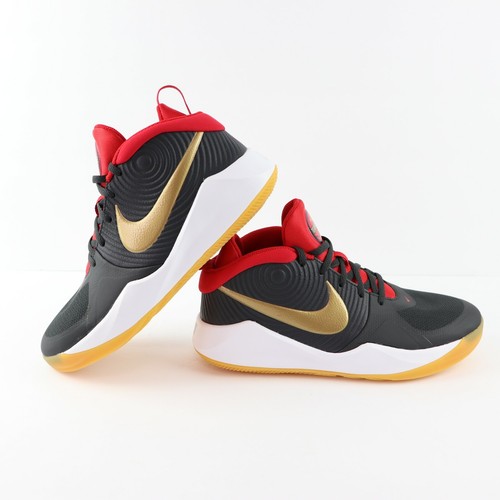 Scarpe da basket Nike Team Hustle D9 grigio oro rosso bianco giovani taglia 7 anni AQ4224-011 - Foto 8 di 11