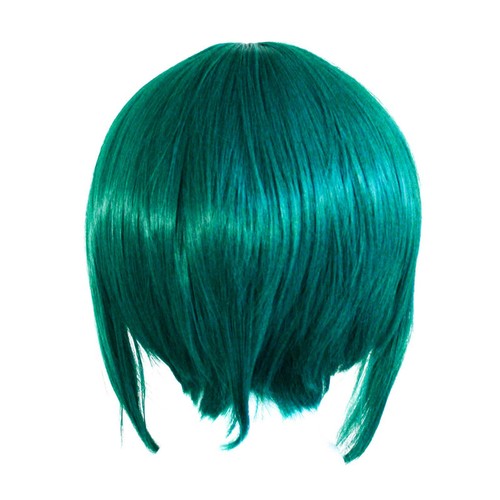 12'' Bob Cut Short Viridian Teal Blue Green Synthetic Cosplay Wig NEW - Picture 3 of 3