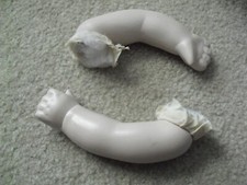 Large Set of Vintage 1970s Painted Ceramic Girl Doll Arms 6" Long