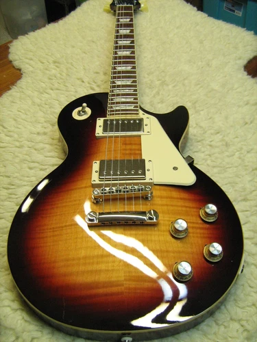 Epiphone 2020 Les Paul 60's Standard Bourbon Burst AA Flame Top w/RoadRunner HSC