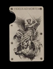 Engraved USA, "St. Michael- Slayin Demons," Slim Wallet, RFID Blocking, Police