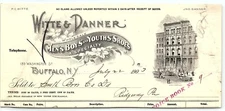 1903 WITTE & DANNER MENS BOYS AND YOUTH'S SHOES BUFFALO NEW YORK BILLHEAD Z5836