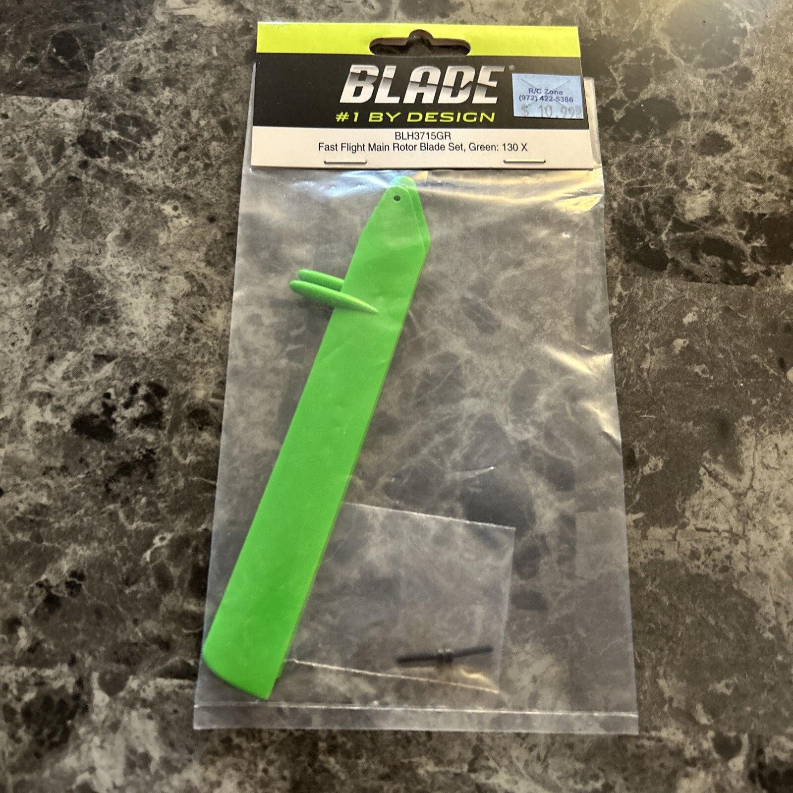 BLH3715GR Fast Flight Main Rotor Blade Set Green 130 X Blade EFlite