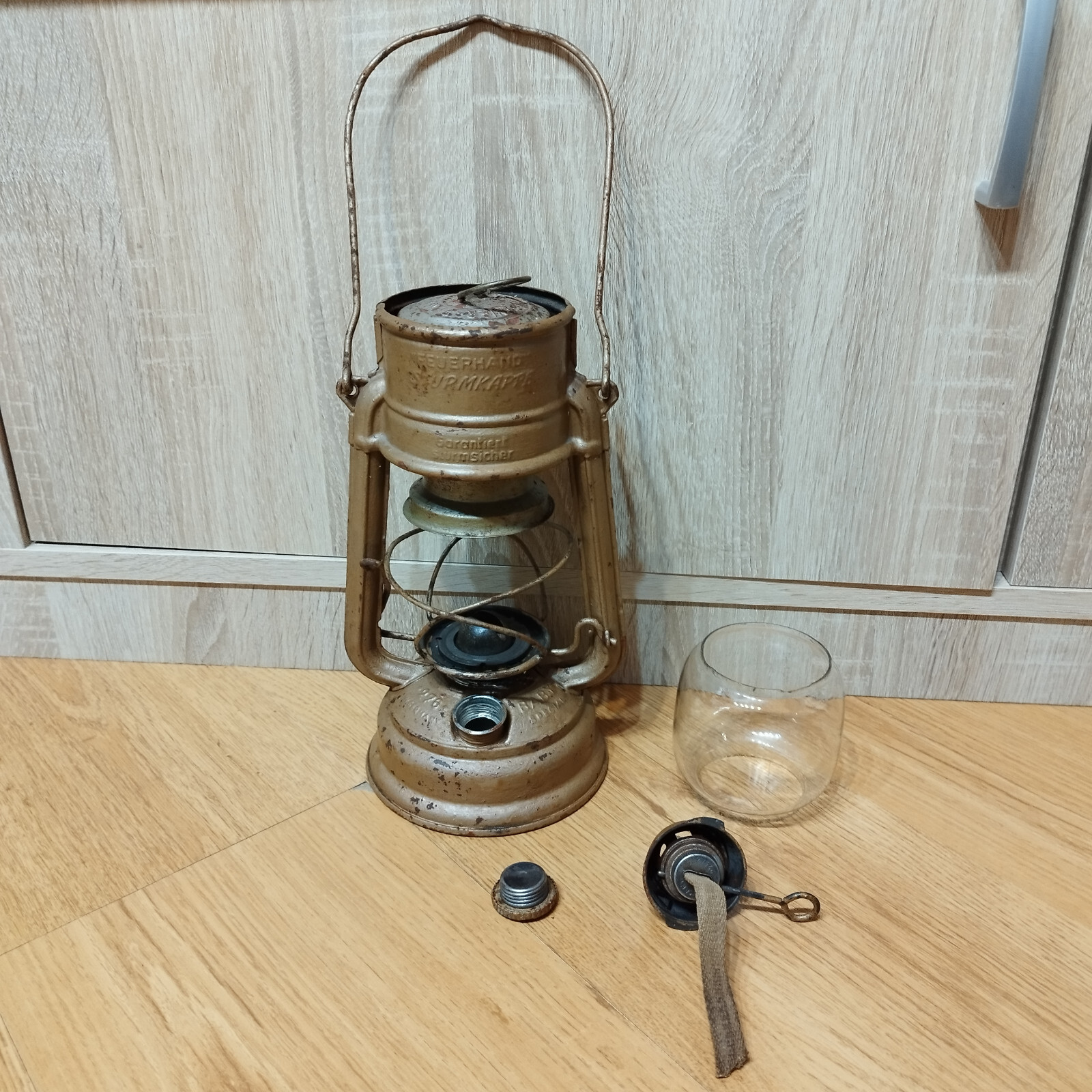 Old kerosene lantern Feuerhand 276 BABY special STURMKAPPE W.Germany  Retr Lamp 
