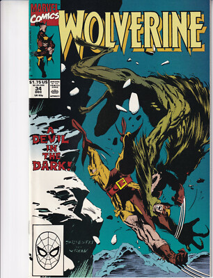 WOLVERINE Vol. 2 # 34 December 1990 MARVEL Comics - Hunter in the Darkness