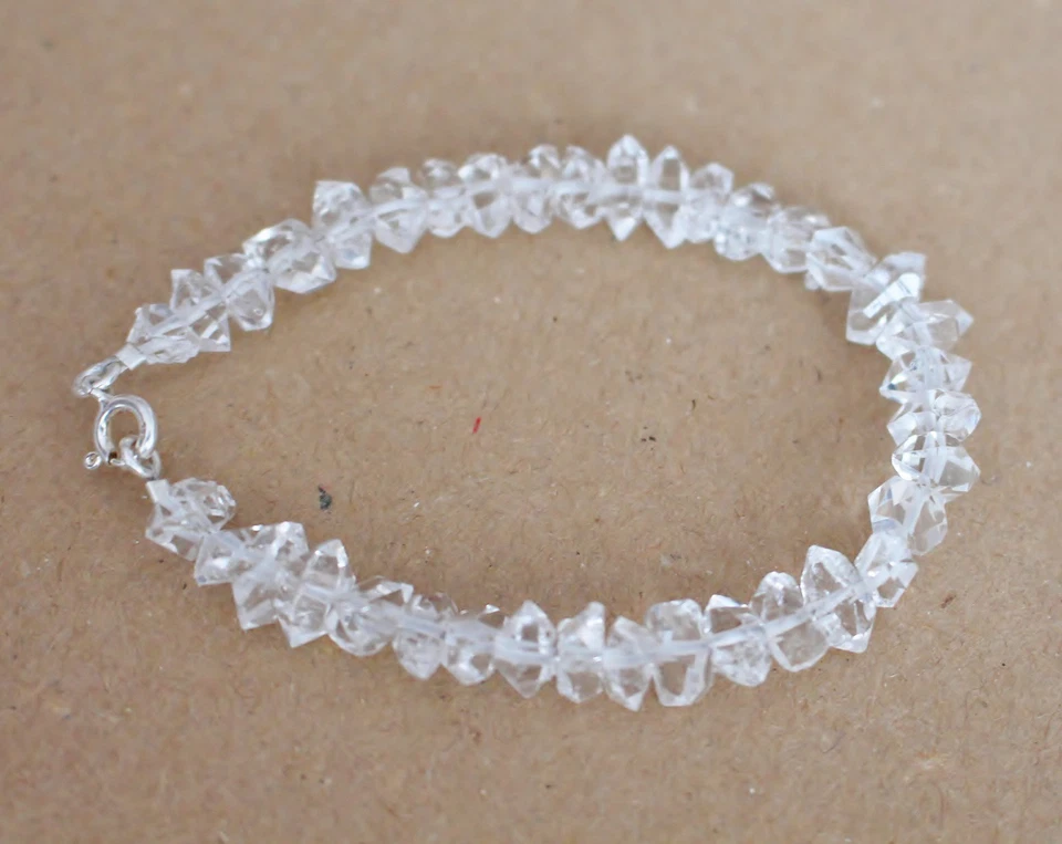 Herkimer Diamant Edelstein Armband ,8 mm 18 cm,,Silber,,( S-54) - Bild 2 von 3