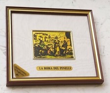 Quadretto foglia oro - La Roma del Pinelli - vintage