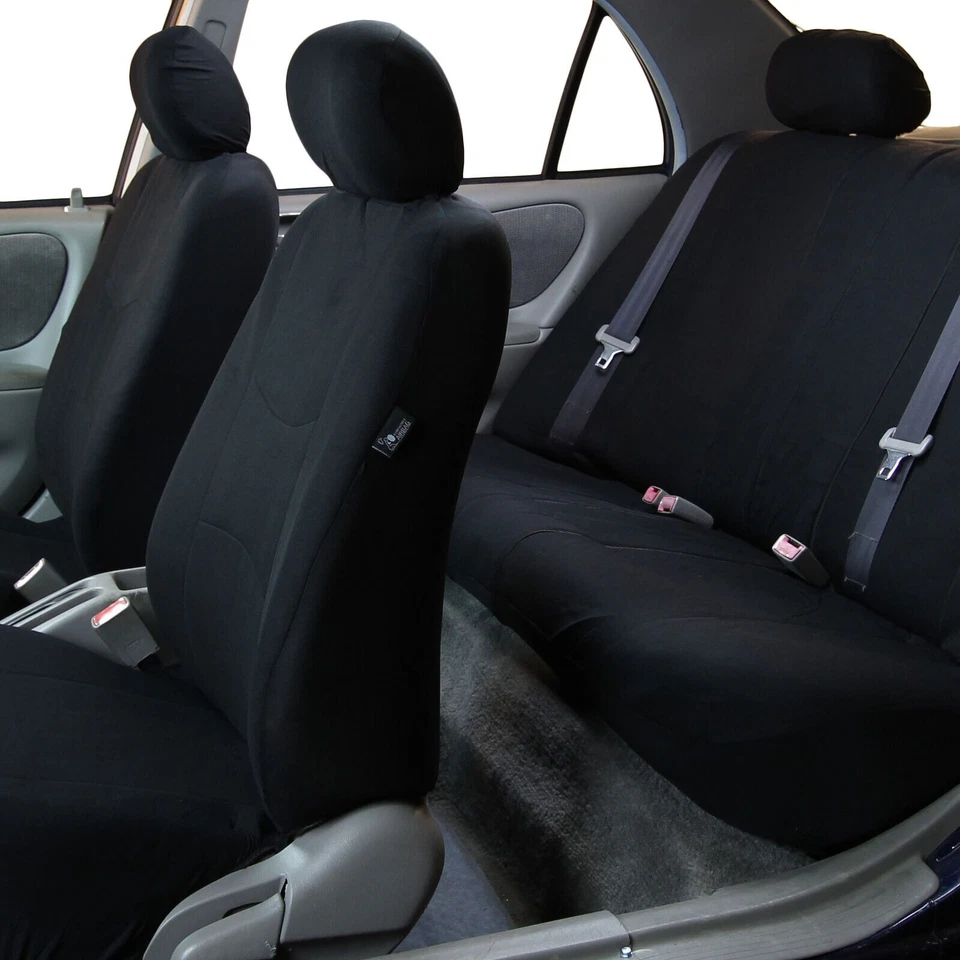 For All Dodge Black Seat Covers Full Set High Quality Breathable Cushioned Fit - Image 4 of 4
