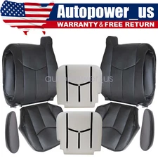 Driver / Passenger Bottom / Top Seat Cover For 2003-2006 Chevy Silverado Black