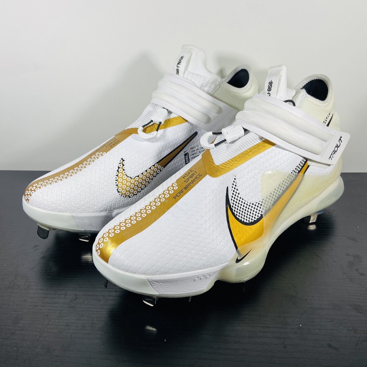 Mens Nike Air Force Zoom Mike Trout 7 Gold Baseball Cleats Mens Nike Air Force Zoom Mike Trout 7 Gold Baseball Cleats