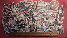LOT OF 10 PCS PATRIOTIC Stickers USA flag UNITED STATES flags EAGLE american 4TH