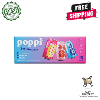 poppi Prebiotic Soda Tastemakers Variety 12 fl. oz., 15 pk FREE SHIPPING