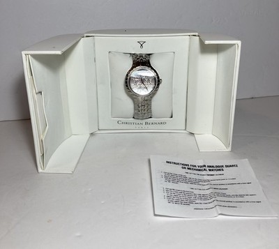 Vintage Christian Bernard Watch 59754-02 Swarovski Crystals Old Stock New In Box