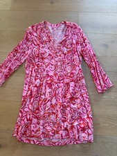 Lilly Pulitzer Sarasota Pintucked Tunic Dress Shift Mango Salsa Printed LARGE