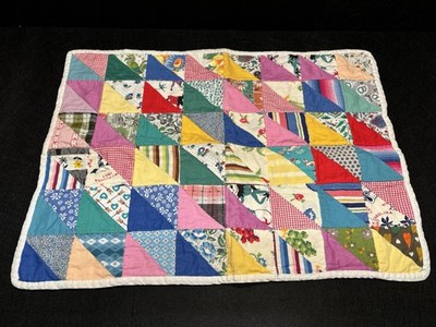 BabyDoll Quilt Handmade Reversible Blanket Patchwork Design Unused Vintage VGC