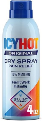 Icy Hot Original Pain Relief Dry Spray with 16% Menthol, Pain Relief - 4 oz.