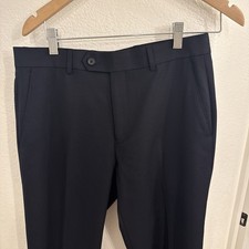 Lauren Ralph Lauren 100 Wool Black Lined Pleated Trousers Pants Size 31