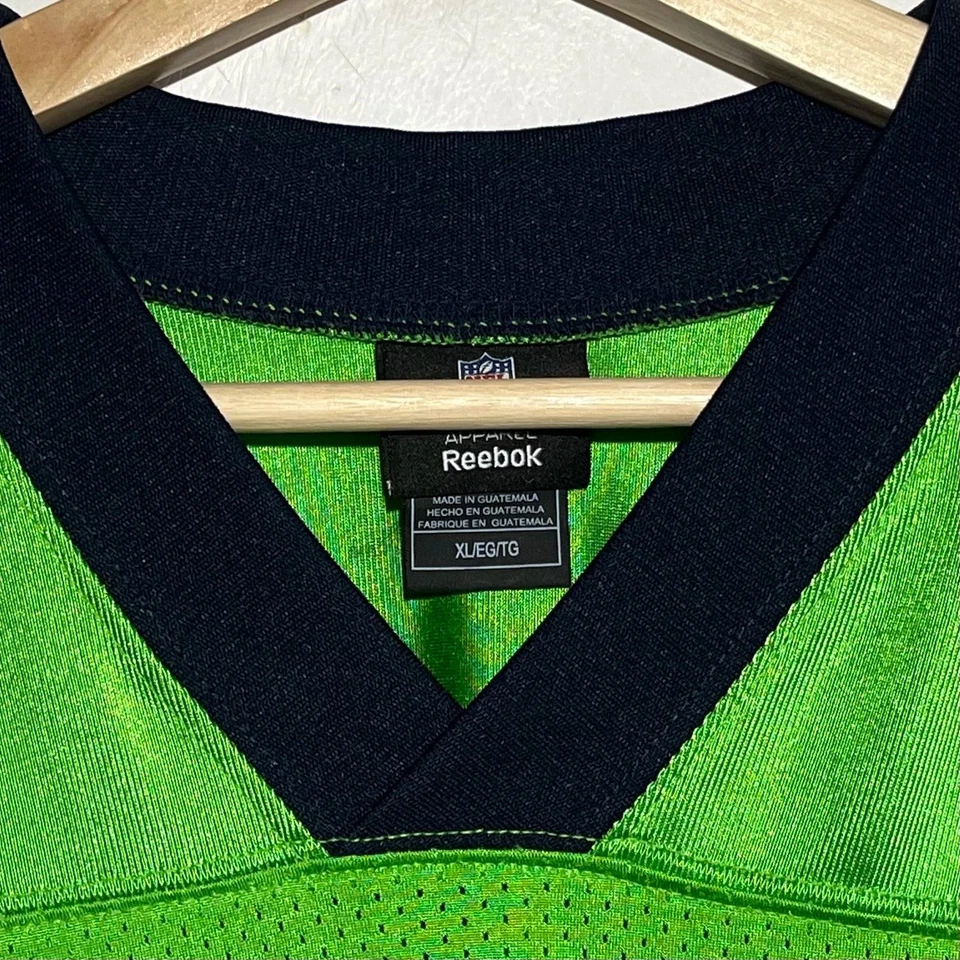 Camiseta de fútbol americano de colección Reebok Marshawn Lynch Seattle Seahawks color verde Rush XL Foto 3 de 4