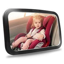 Shynerk Baby Car Mirror, Safety Car Seat Mirror for Rear Facing Infant Black