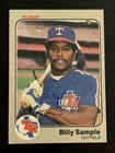 Billy Sample Autograph Signed 1983 Fleer Texas Rangers