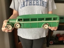 Vintage Arcade Cast Iron White 6 Bus 13 (RARE & NICE!) 1930s