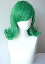 Short Green wig for women wavy green costume synthetic 