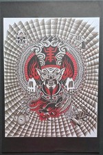 Original 2005 Troy Denning Traditional Tattoo Flash LARGE SIZE Print, Poster.