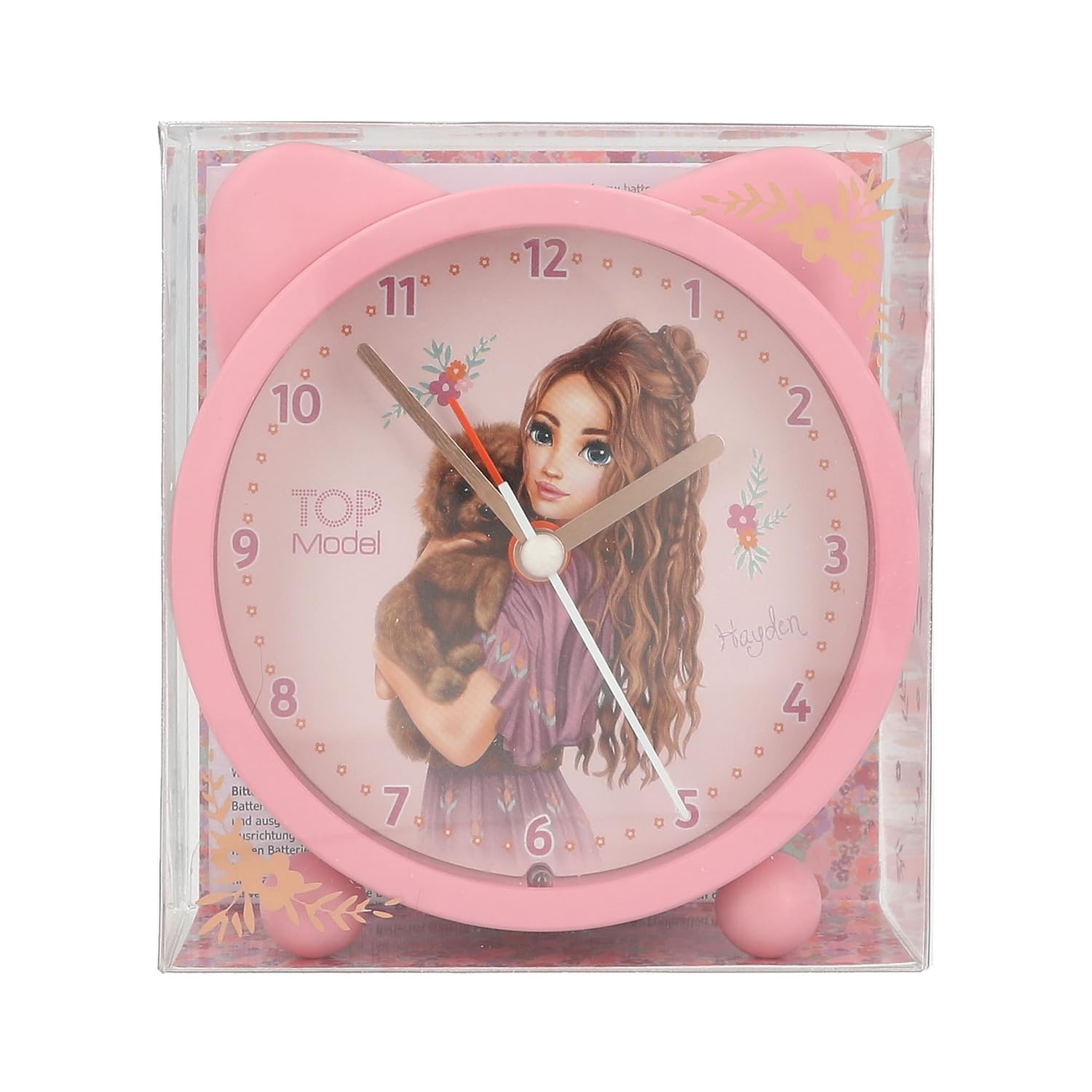 Depesche 13226 TOPModel Floral Alarm Pink for Children with Model Motif and Ears