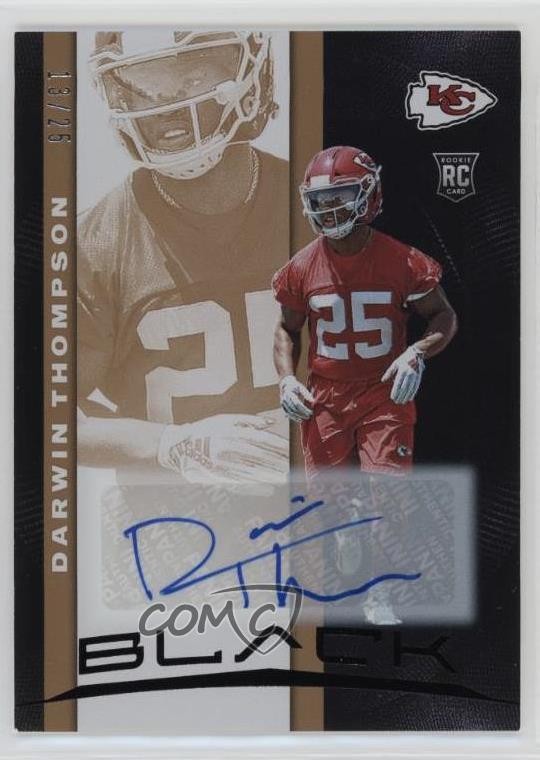 2019 Panini Black Rookies Copper 13/25 Darwin Thompson #67 Rookie Auto RC 1b3x