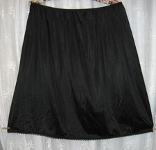 NEW 4X COMFORT CHOICE BLACK SILKY LACE TRIM 30" LONG / WAIST TO 62" HALF SLIP