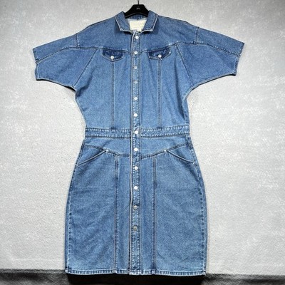 Gloria Vanderbilt X Christian Siriano Jean Denim Dress Size 10 Dolman Sleeve