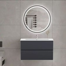 Bathroom Vanity 500 600 700 800 Grey Unit Wall Hung Basin WC Toilet Tap Sink