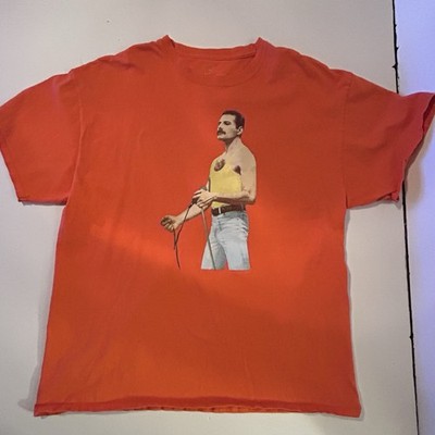 Freddie Mercury Orange T-shirt Lead Singer Of Queen Size Large