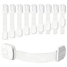 10 Pack Baby Safety Cabinet Locks Adjustable Straps Child Proof Drawer Fridge