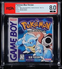 Presale Pokemon Blue CIB PSA 8.0 (Nintendo Game Boy, 1996) Sandshrew "Blue" Text