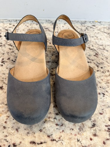 Dansko Sam Mary Jane Clog Sandals Women Size 39 Blue